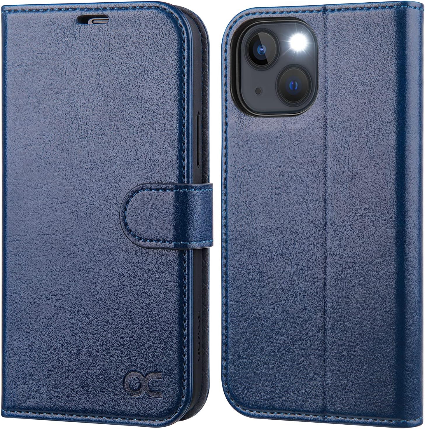 OCASE iPhone 13 Blue Wallet Case RFID Blocking Folio Kickstand - Prema Time