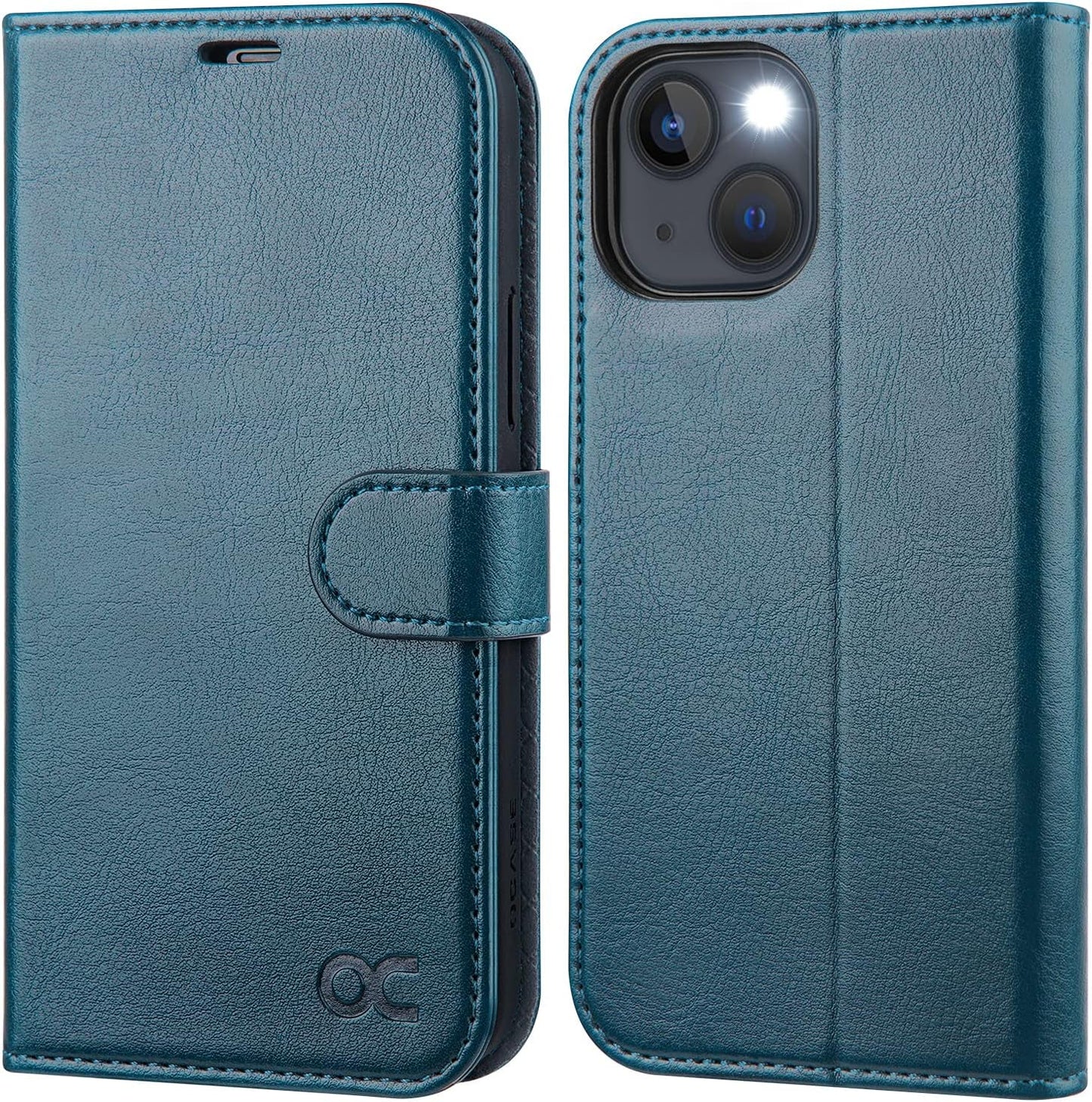 OCASE iPhone 13 Blue Wallet Case RFID Blocking Folio Kickstand - Prema Time