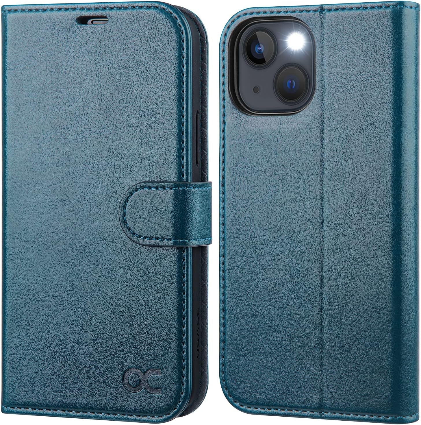 OCASE iPhone 13 Blue Wallet Case RFID Blocking Folio Kickstand - Prema Time