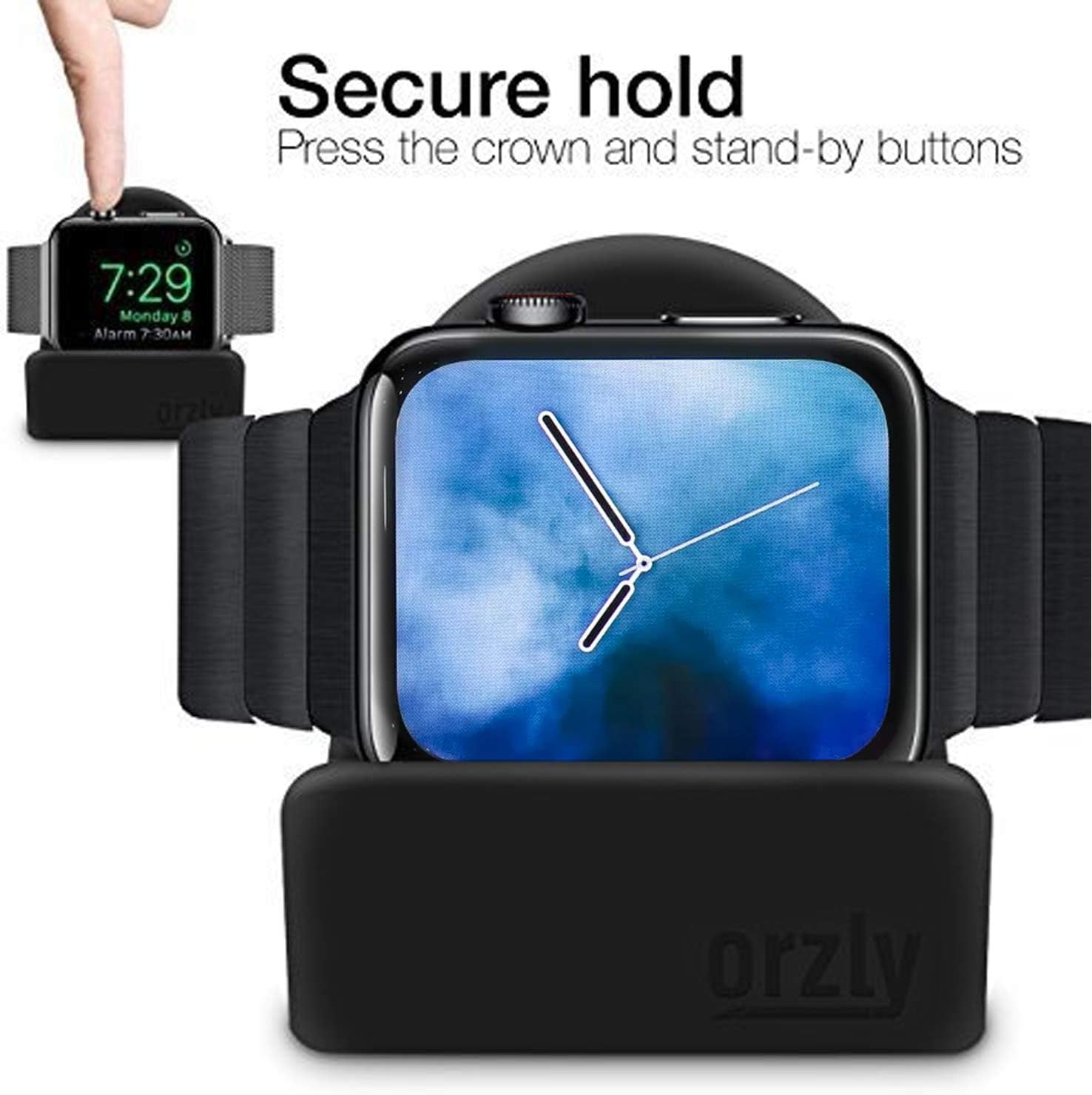 Orzly Elegant Apple Watch Charger Stand Gift Boxed Black - Prema Time