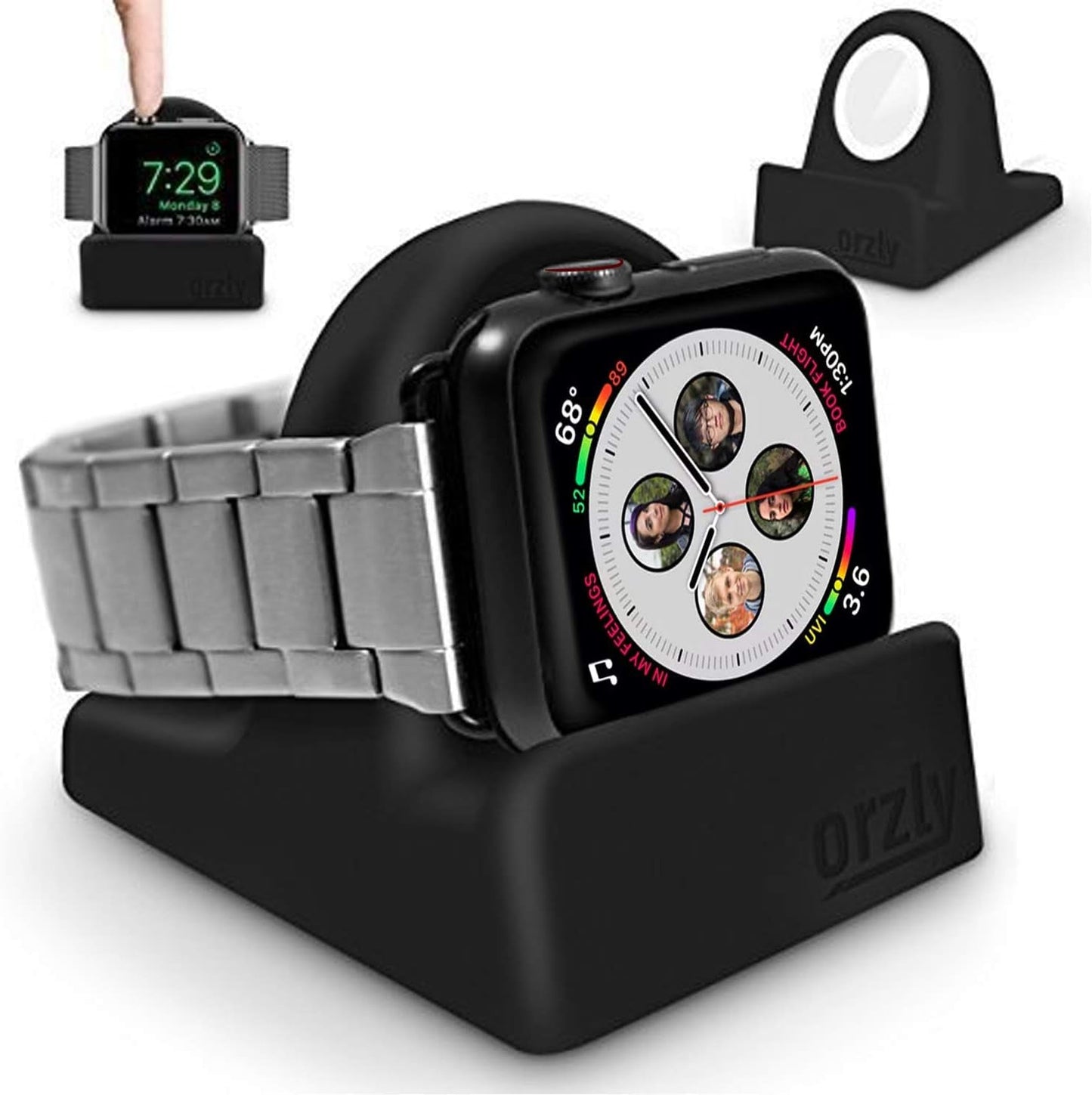 Orzly Elegant Apple Watch Charger Stand Gift Boxed Black - Prema Time