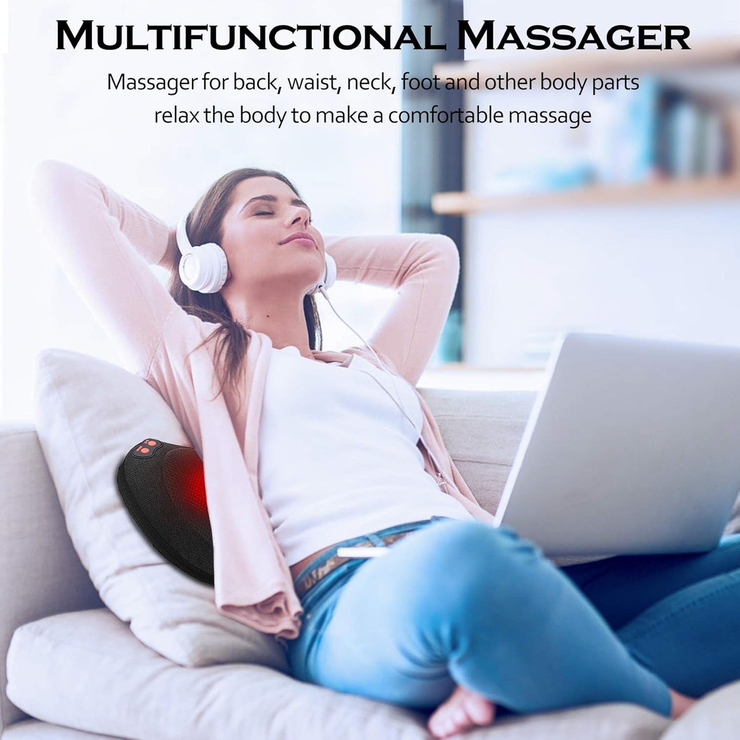 Papillon Shiatsu Massage Pillow - Heat Therapy for Deep Muscle Comfort - Prema Time