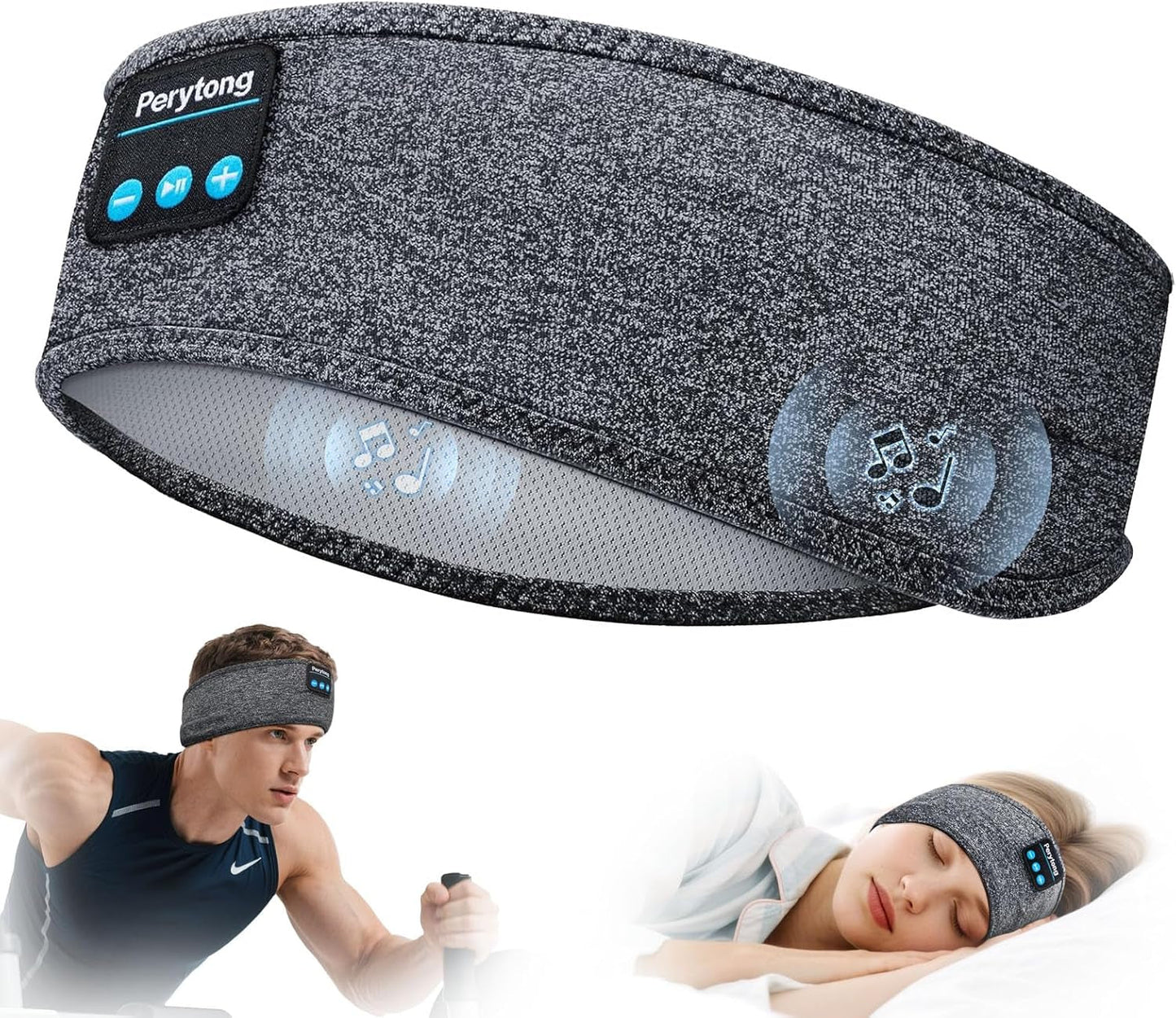 Perytong Bluetooth Sleep Headphones - Sports Headband with 10H Battery - Prema Time