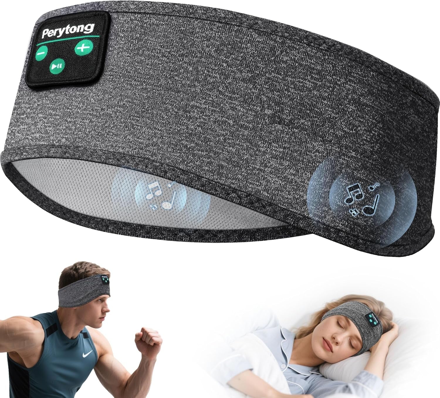 Perytong Bluetooth Sleep Headphones - Sports Headband with 10H Battery - Prema Time