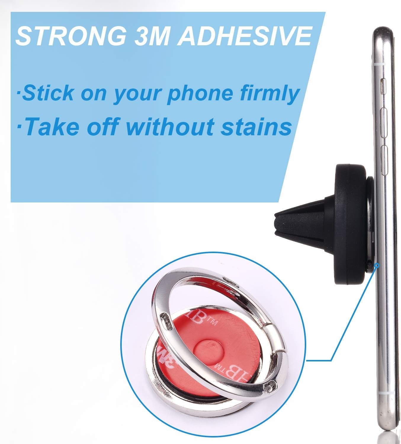 Ultimate Phone Ring Holder Set with Car Mount - 360° Rotation Stand for iPhone & Android - Prema Time