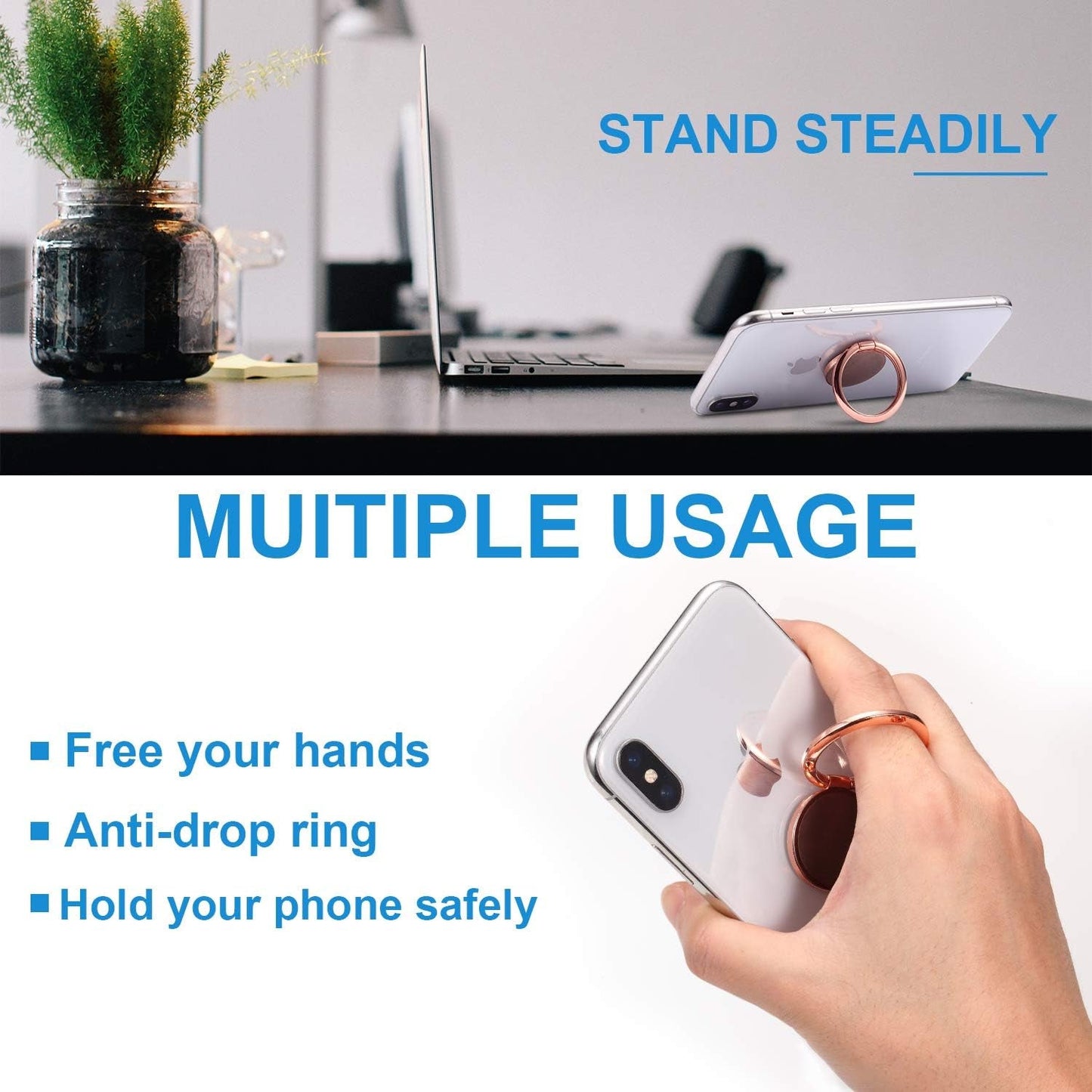 Ultimate Phone Ring Holder Set with Car Mount - 360° Rotation Stand for iPhone & Android - Prema Time