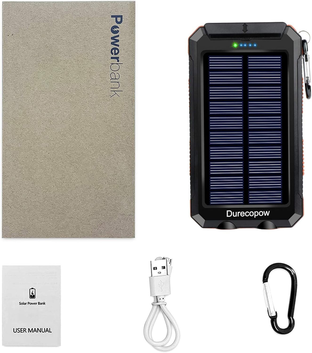 Solar Power Bank 20000mAh Waterproof - USB-C Charging Camping LED - PREMA TIME - Prema Time