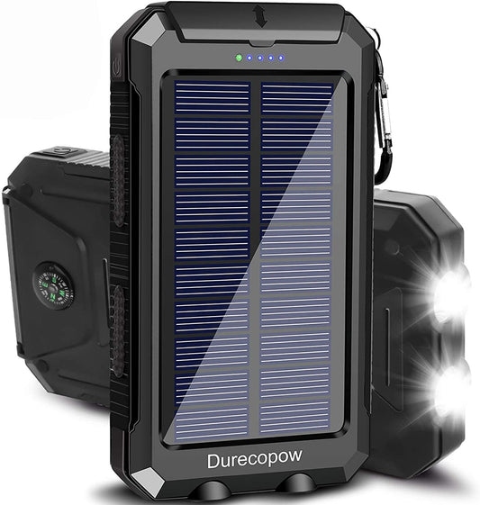 Solar Power Bank 20000mAh Waterproof - USB-C Charging Camping LED - PREMA TIME - Prema Time
