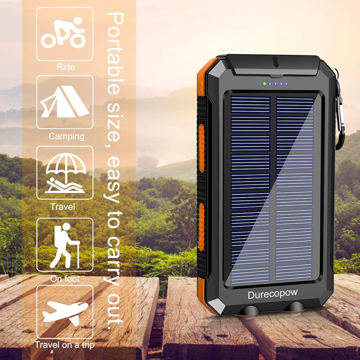 Solar Power Bank 20000mAh Waterproof - USB-C Charging Camping LED - PREMA TIME - Prema Time