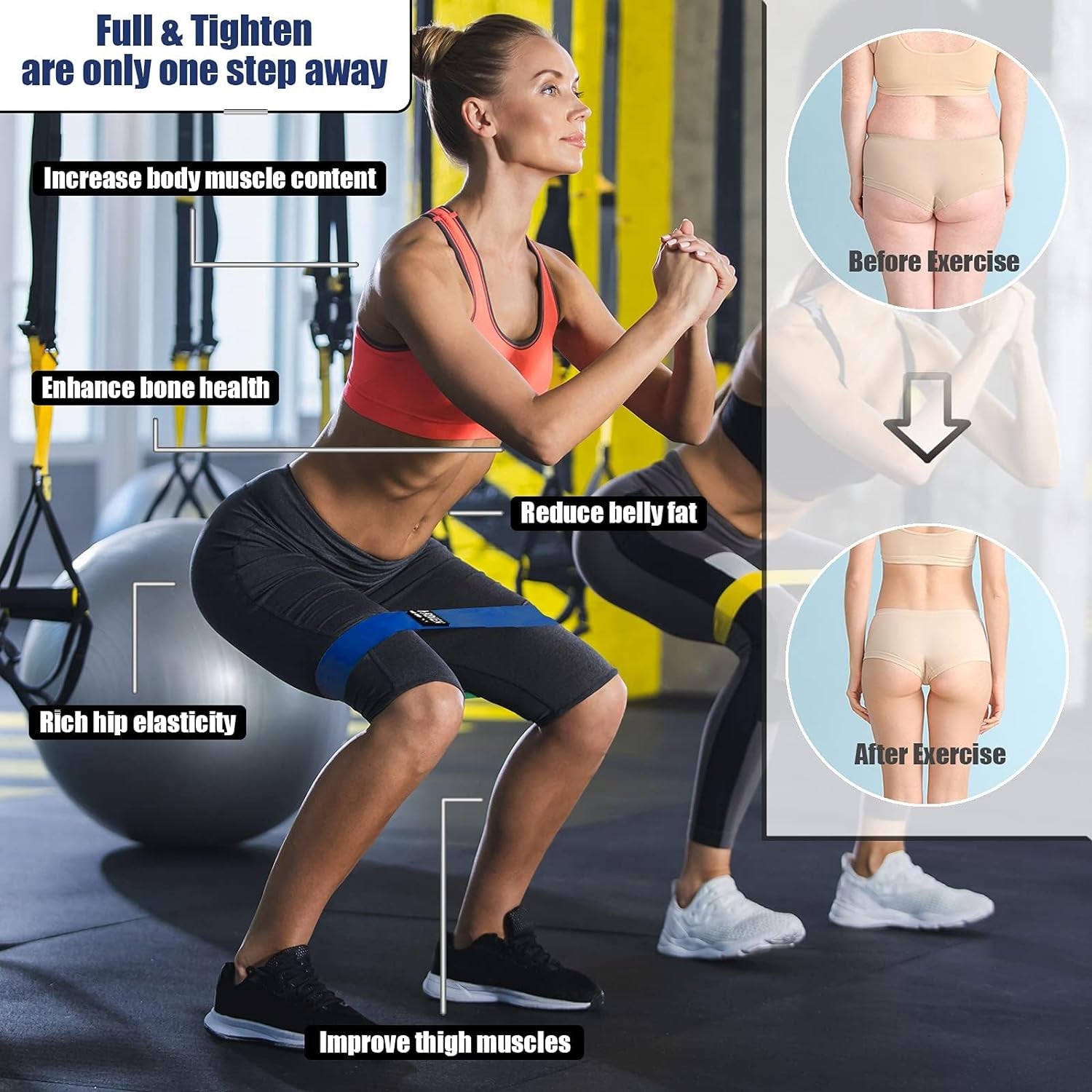 PREMA TIME Resistance Bands Set for Home Workouts - 3 Level Exercise Bands with Carry Bag - Prema Time