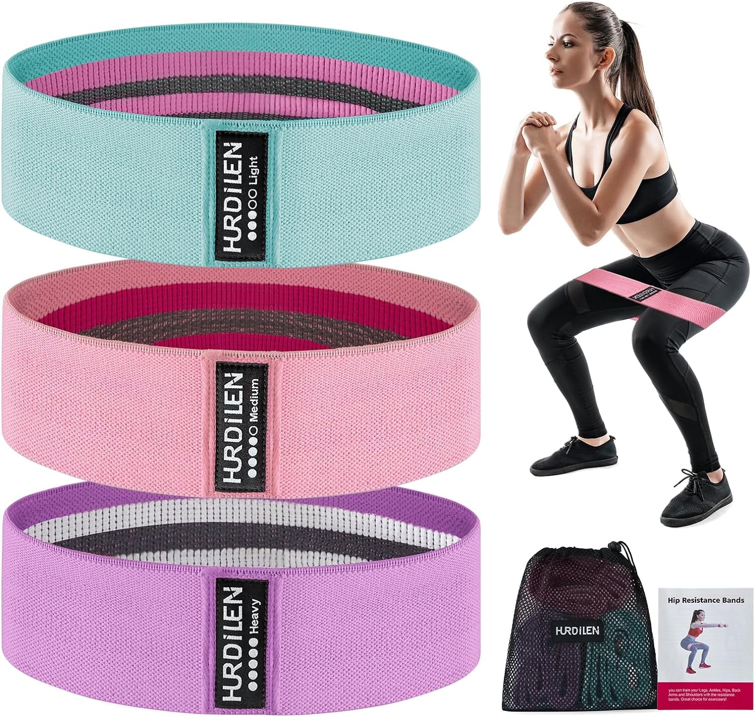 PREMA TIME Resistance Bands Set for Home Workouts - 3 Level Exercise Bands with Carry Bag - Prema Time