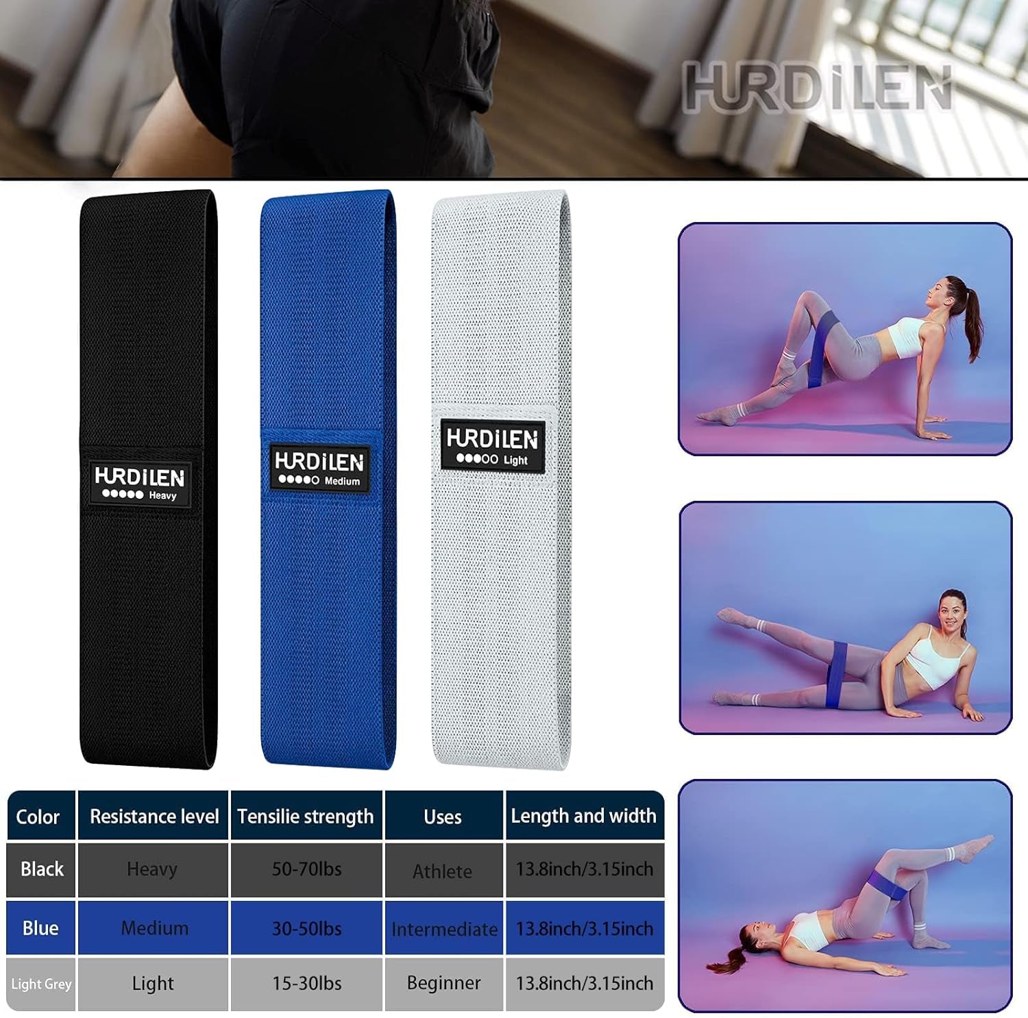 PREMA TIME Resistance Bands Set for Home Workouts - 3 Level Exercise Bands with Carry Bag - Prema Time