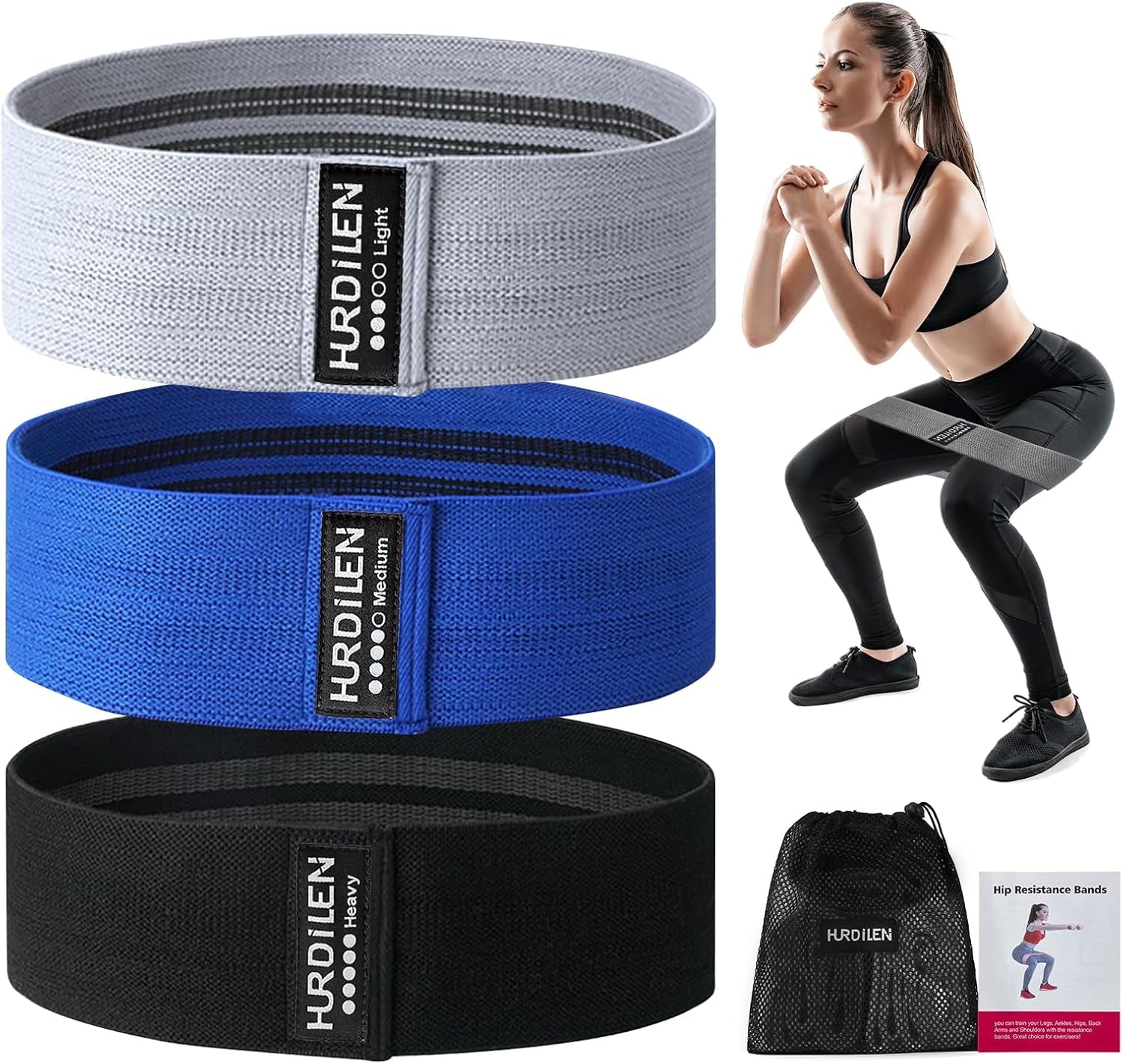 PREMA TIME Resistance Bands Set for Home Workouts - 3 Level Exercise Bands with Carry Bag - Prema Time