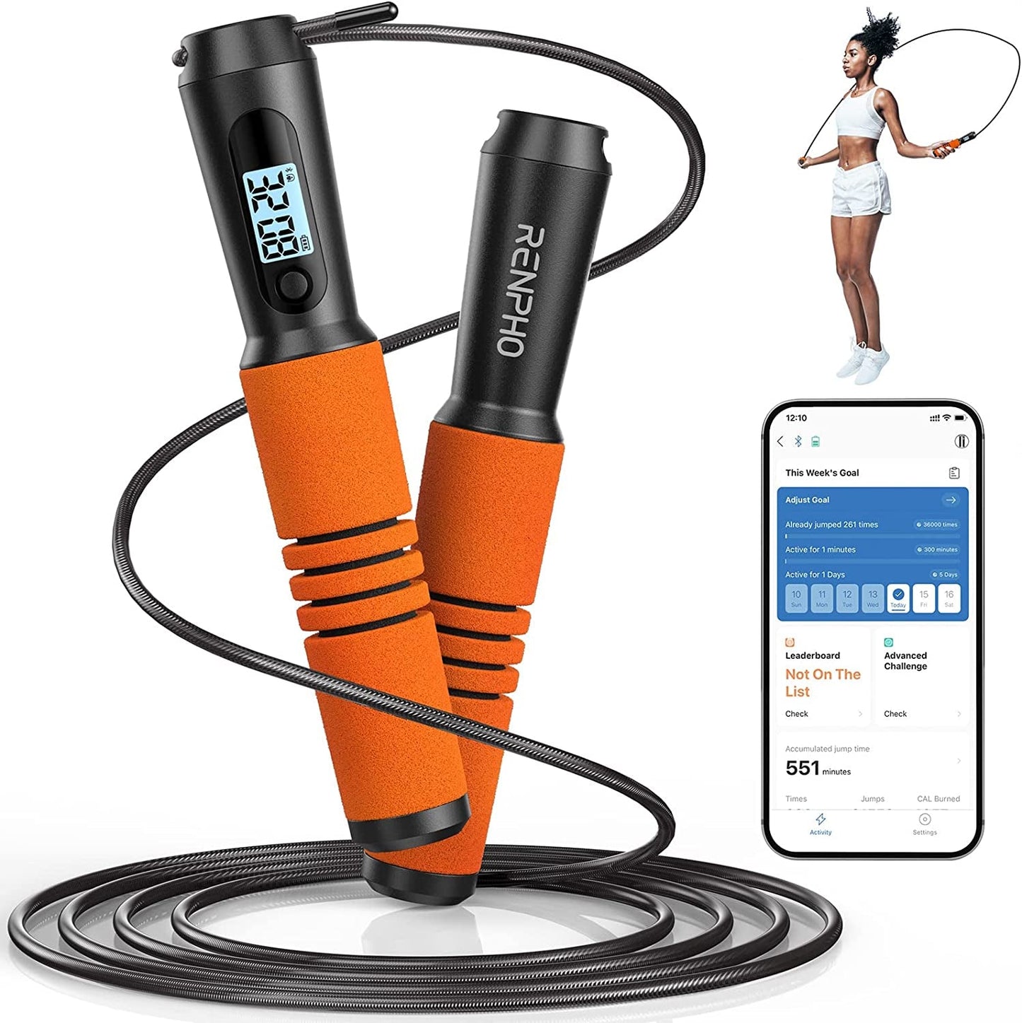 RENPHO Smart Jump Rope APP Tracking Tangle-Free Counter | PREMA TIME - Prema Time