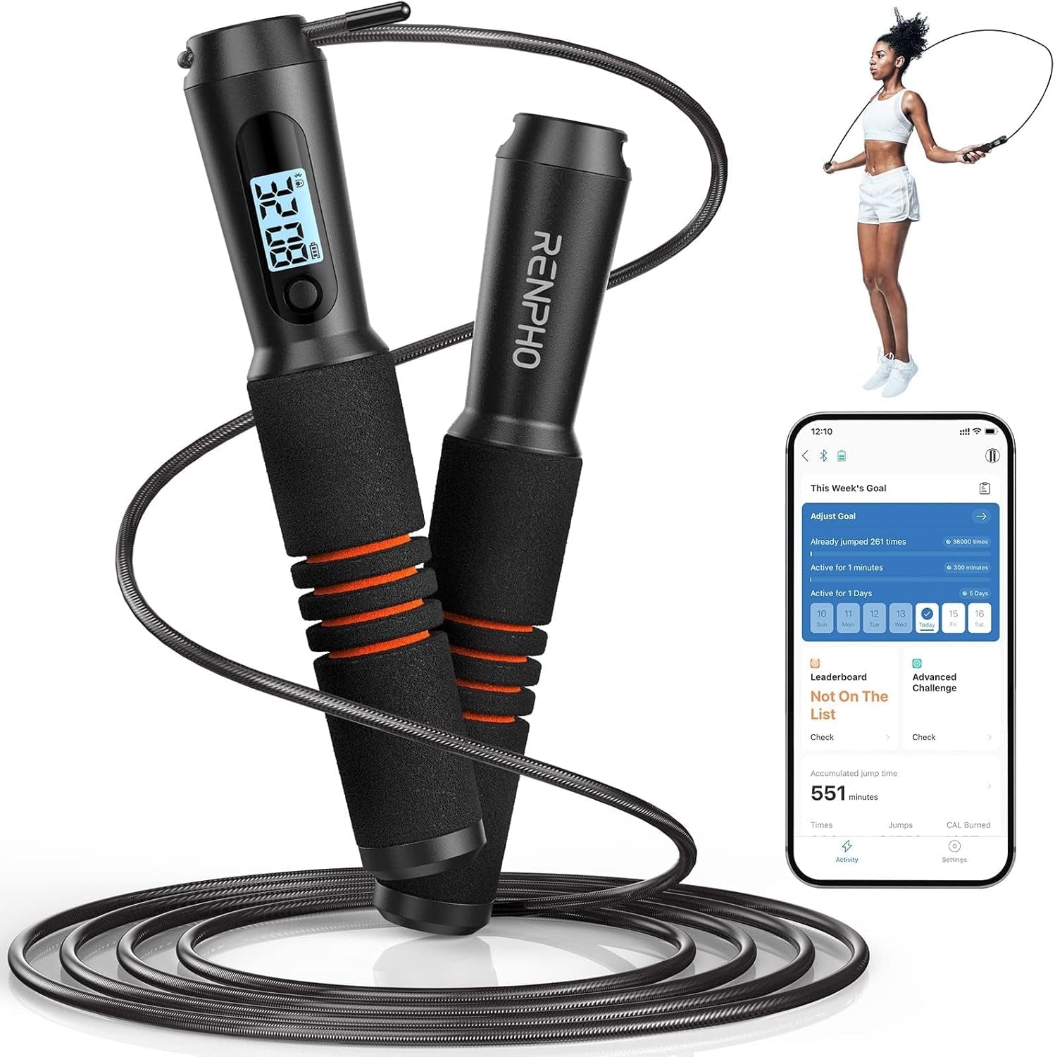 RENPHO Smart Jump Rope APP Tracking Tangle-Free Counter | PREMA TIME - Prema Time