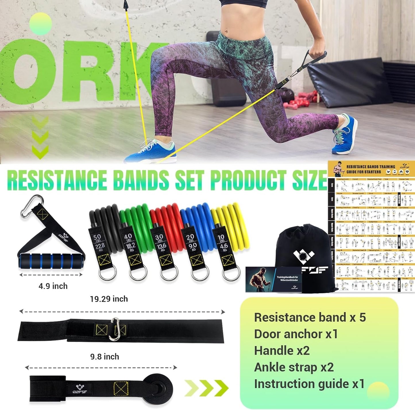 Complete Home Gym Resistance Bands Set - PREMA TIME - Prema Time