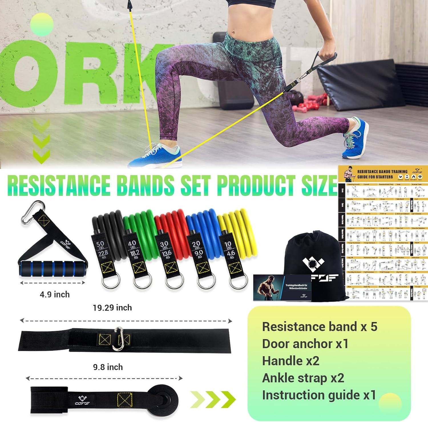 Complete Home Gym Resistance Bands Set - PREMA TIME - Prema Time