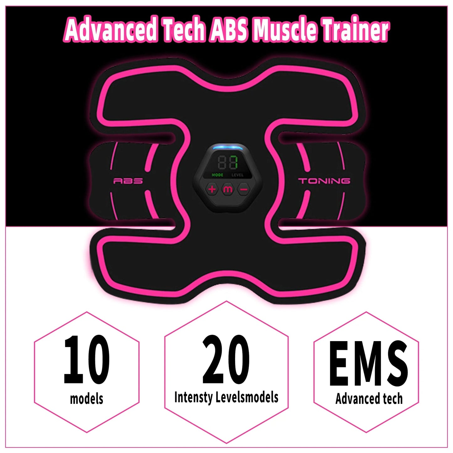 Richgv Abs Stimulator Electric Muscle Toner Abdominal Training Belt - PREMA TIME - Prema Time