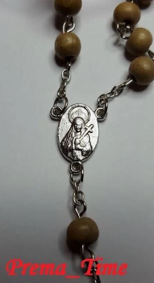 Scented Rosary Necklace Light Brown Rose Scented - Catholic Prayer Beads - PREMA TIME - Prema Time