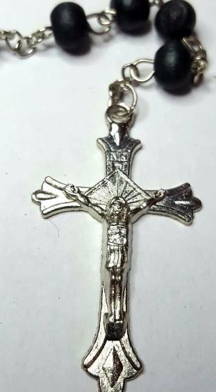 Scented Rose Wood - Catholic Rosary & Bracelet Set Black Tone - PREMA TIME - Prema Time