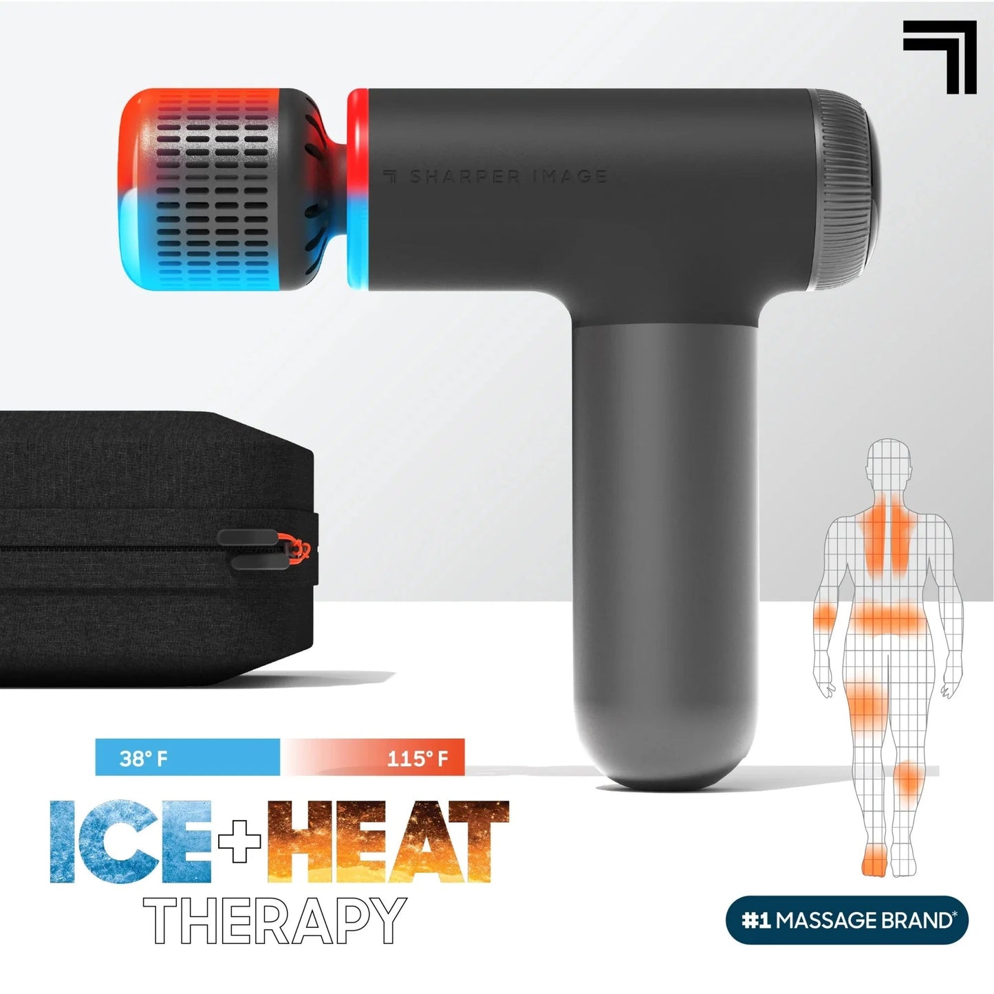 Sharper Image Powerboost Pro+ Hot Cold Percussion Massager 6 Speed 4 Heads - PREMA TIME - Prema Time
