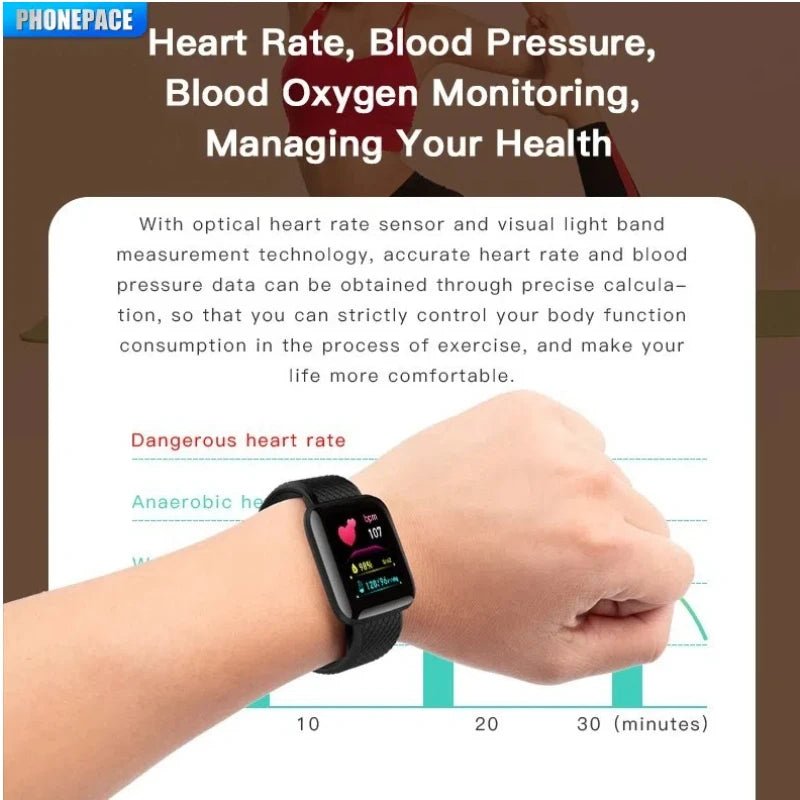 Smart Fitness Tracker Bracelet - Color Screen Heart Rate Monitor Step Counter | PREMA TIME - Prema Time