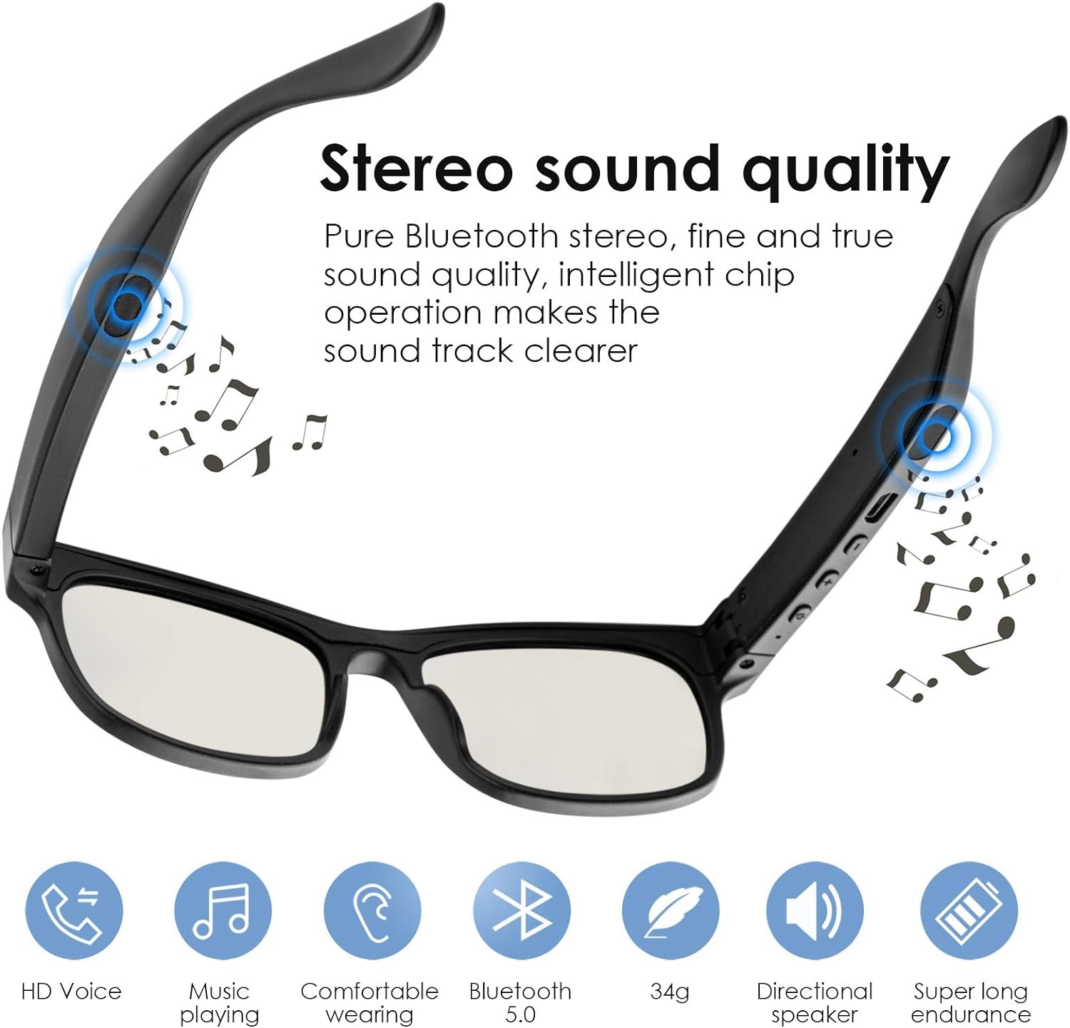 Smart Glasses Smart Audio Glasses Wireless Bluetooth Sunglasses Polarized IPX4 Waterproof - PREMA TIME - Prema Time