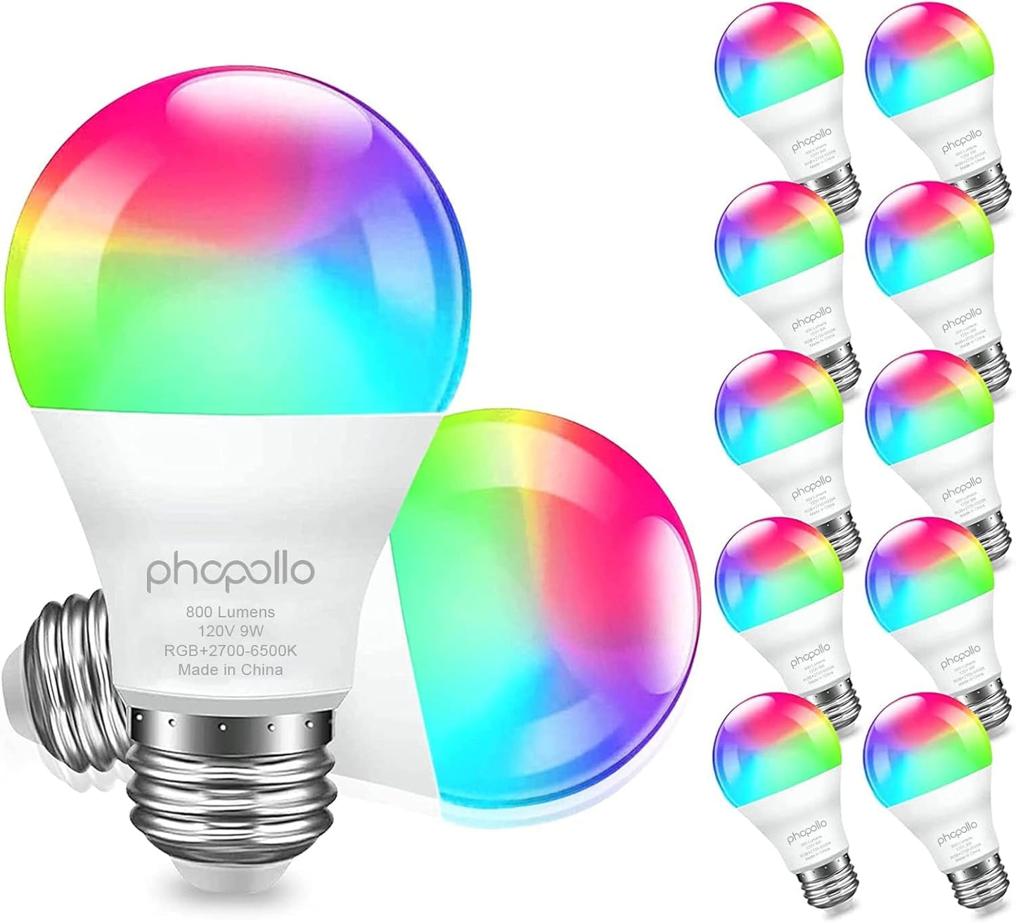 Smart LED Bulbs RGBCW WiFi Multicolor LED 6 - Pack A19 E26 9W Alexa Google Compatible - PREMA TIME - Prema Time