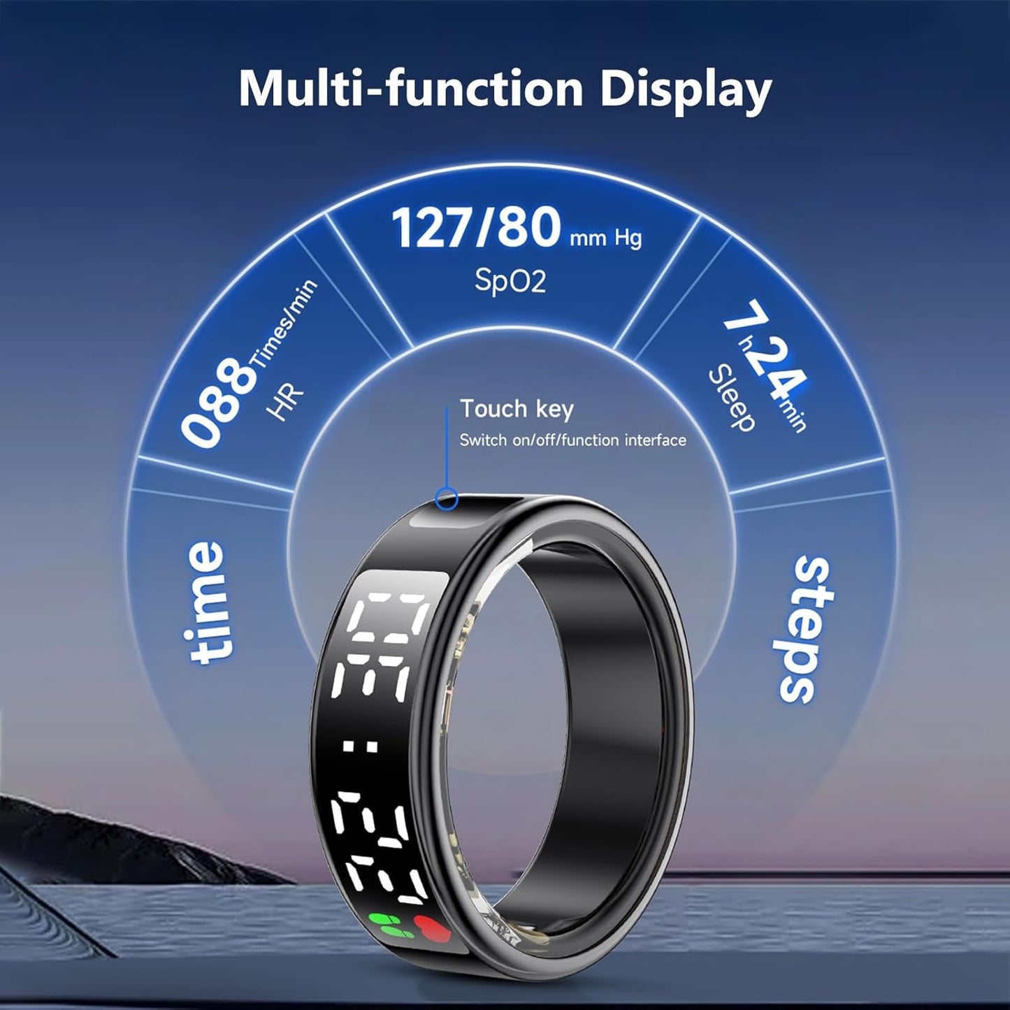 Smart Ring Fitness Tracker IP68 Waterproof Health Monitor Bluetooth App - PREMA TIME - Prema Time