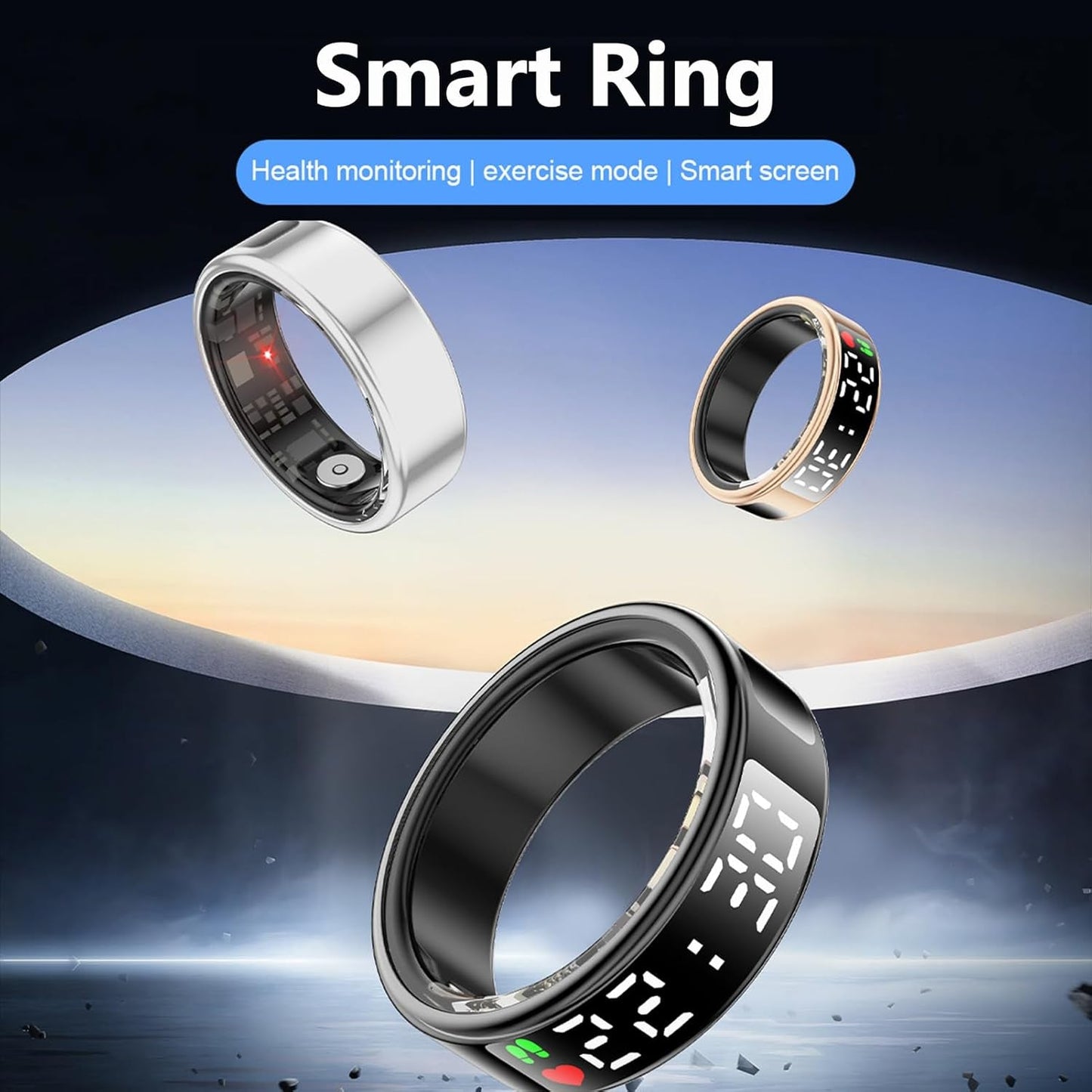 Smart Ring Fitness Tracker IP68 Waterproof Health Monitor Bluetooth App - PREMA TIME - Prema Time