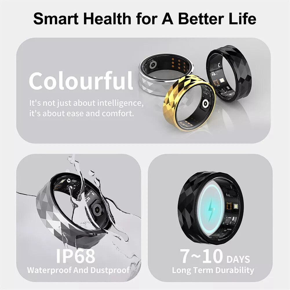 Smart Ring Health Waterproof IP68 Finger Ring Monitor Heart Rate Fitness Tracker - Prema Time