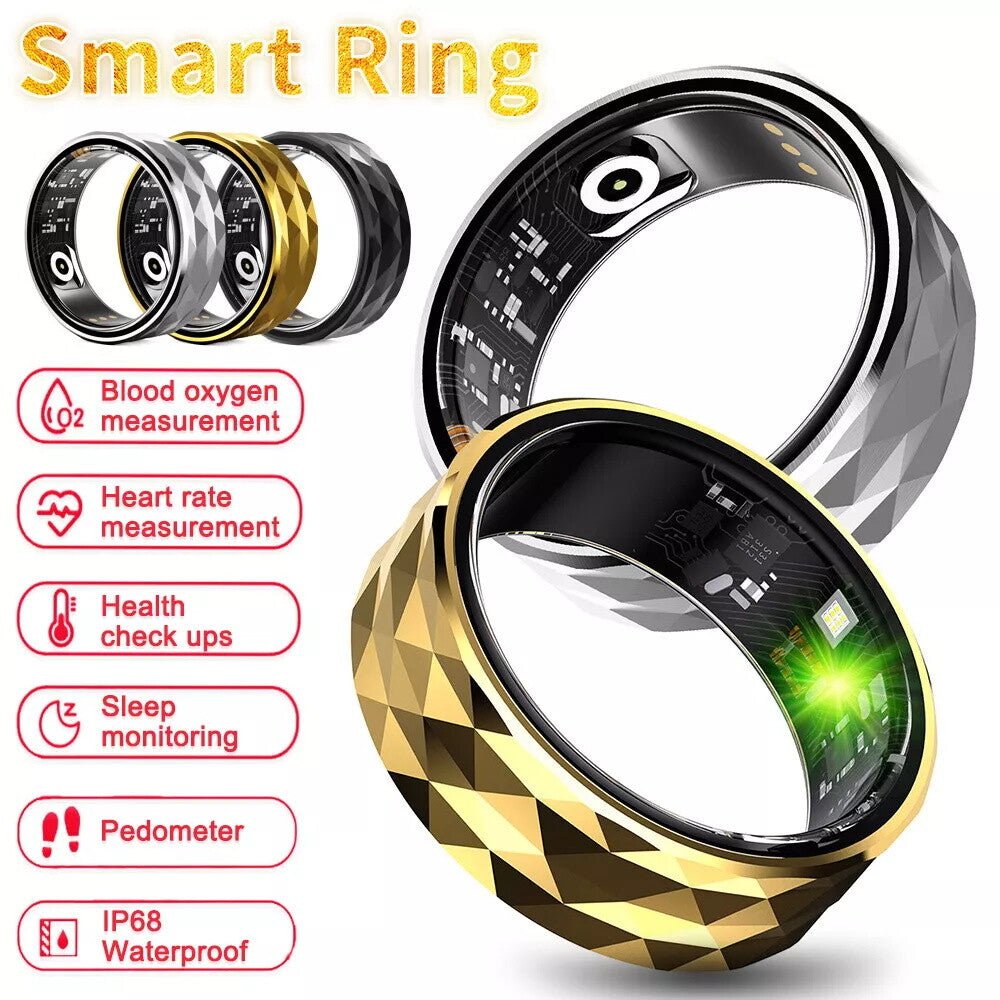 Smart Ring Health Waterproof IP68 Finger Ring Monitor Heart Rate Fitness Tracker - Prema Time