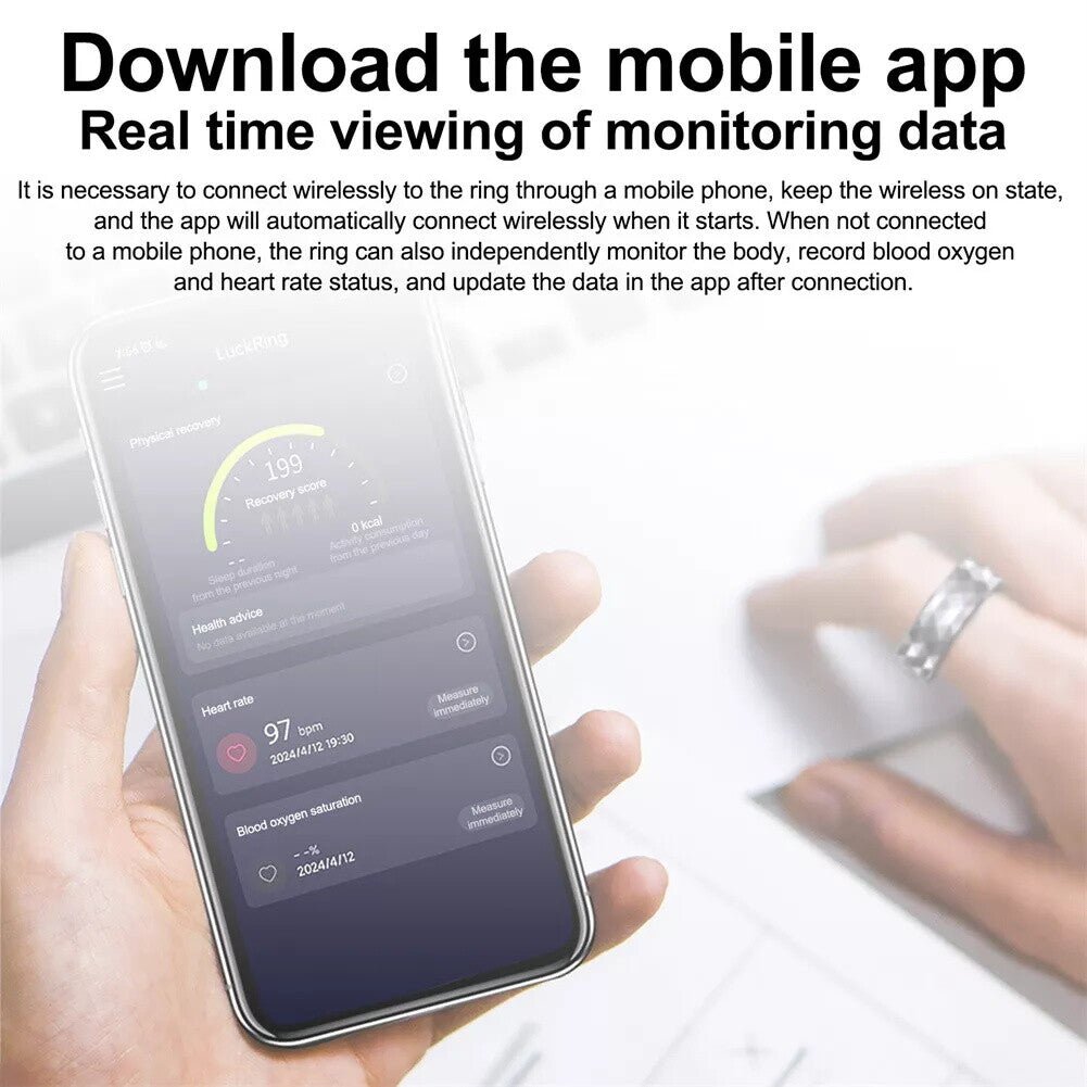 Smart Ring Health Waterproof IP68 Finger Ring Monitor Heart Rate Fitness Tracker - Prema Time