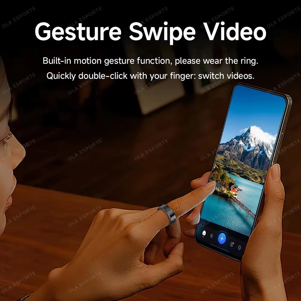 Smart Ring LED Touch Display Gesture Swipe Heart Rate Monitor 5ATM Waterproof - PREMA TIME - Prema Time