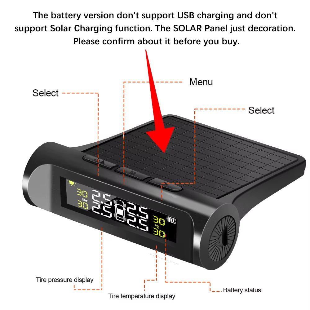 Wireless Solar TPMS - Max Safety for Your Car - Prema Time