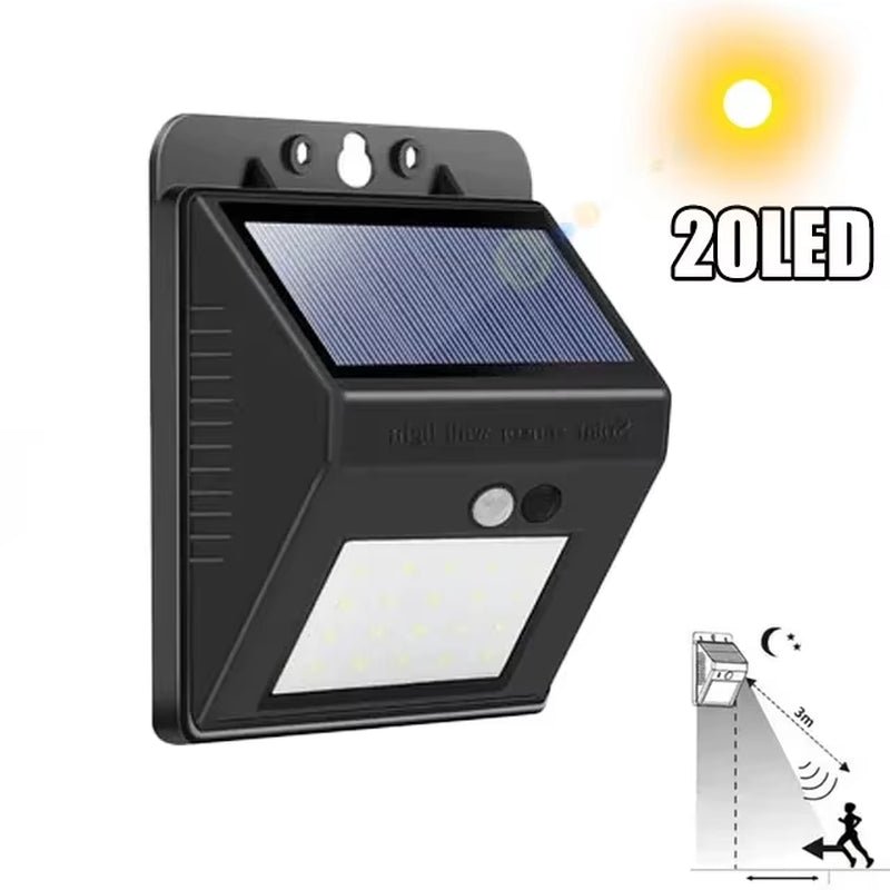 100 LED Solar Wall Lamp Outdoor Light with Motion Sensor - Waterproof - Prema Time