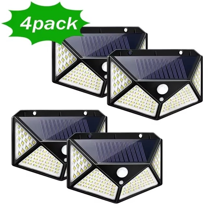 100 LED Solar Wall Lamp Outdoor Light with Motion Sensor - Waterproof - Prema Time