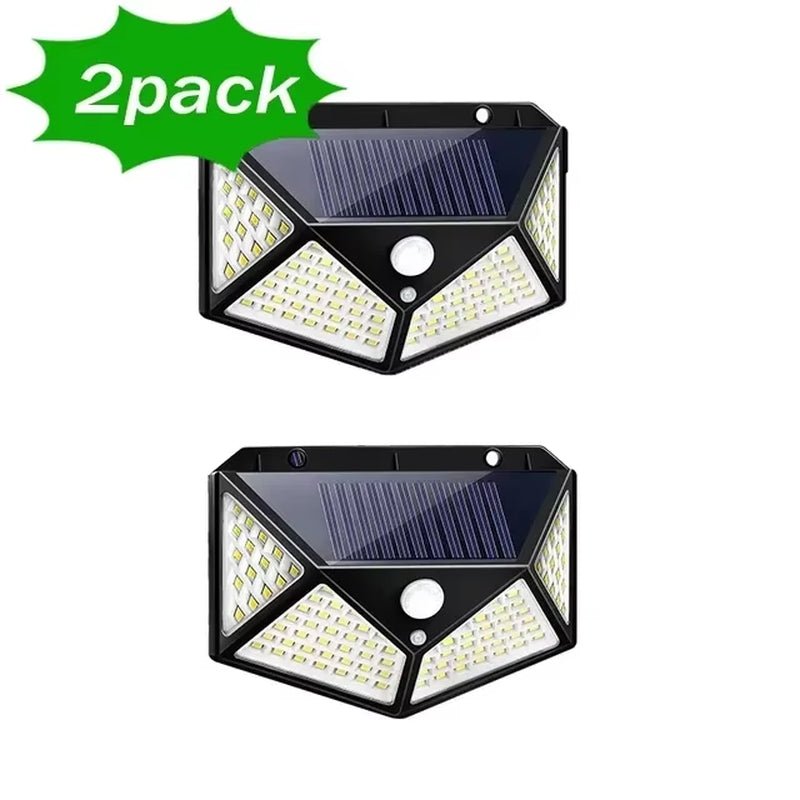 100 LED Solar Wall Lamp Outdoor Light with Motion Sensor - Waterproof - Prema Time