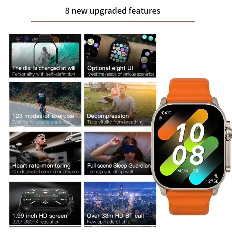 T900Ultra Smartwatch Bluetooth Talk Heart Rate Monitor Sports Watch Android iOS - PREMA TIME - Prema Time