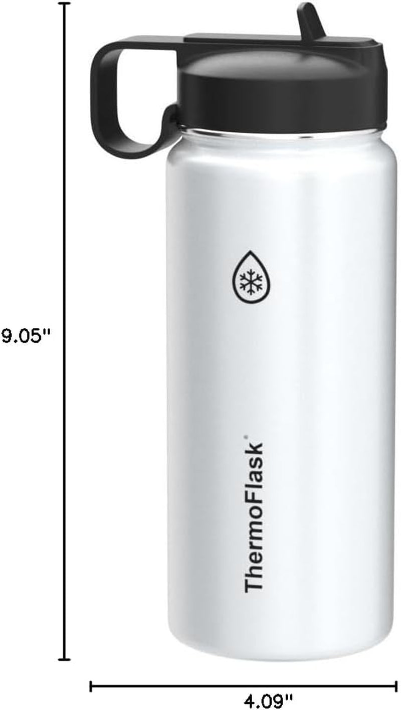Thermoflask 18 Oz Double Wall Vacuum Insulated Stainless Steel Water Bottle Spout Straw Lids - PREMA TIME - Prema Time
