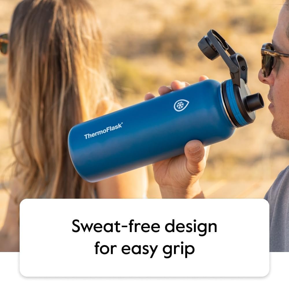 Thermoflask 18 Oz Double Wall Vacuum Insulated Stainless Steel Water Bottle Spout Straw Lids - PREMA TIME - Prema Time