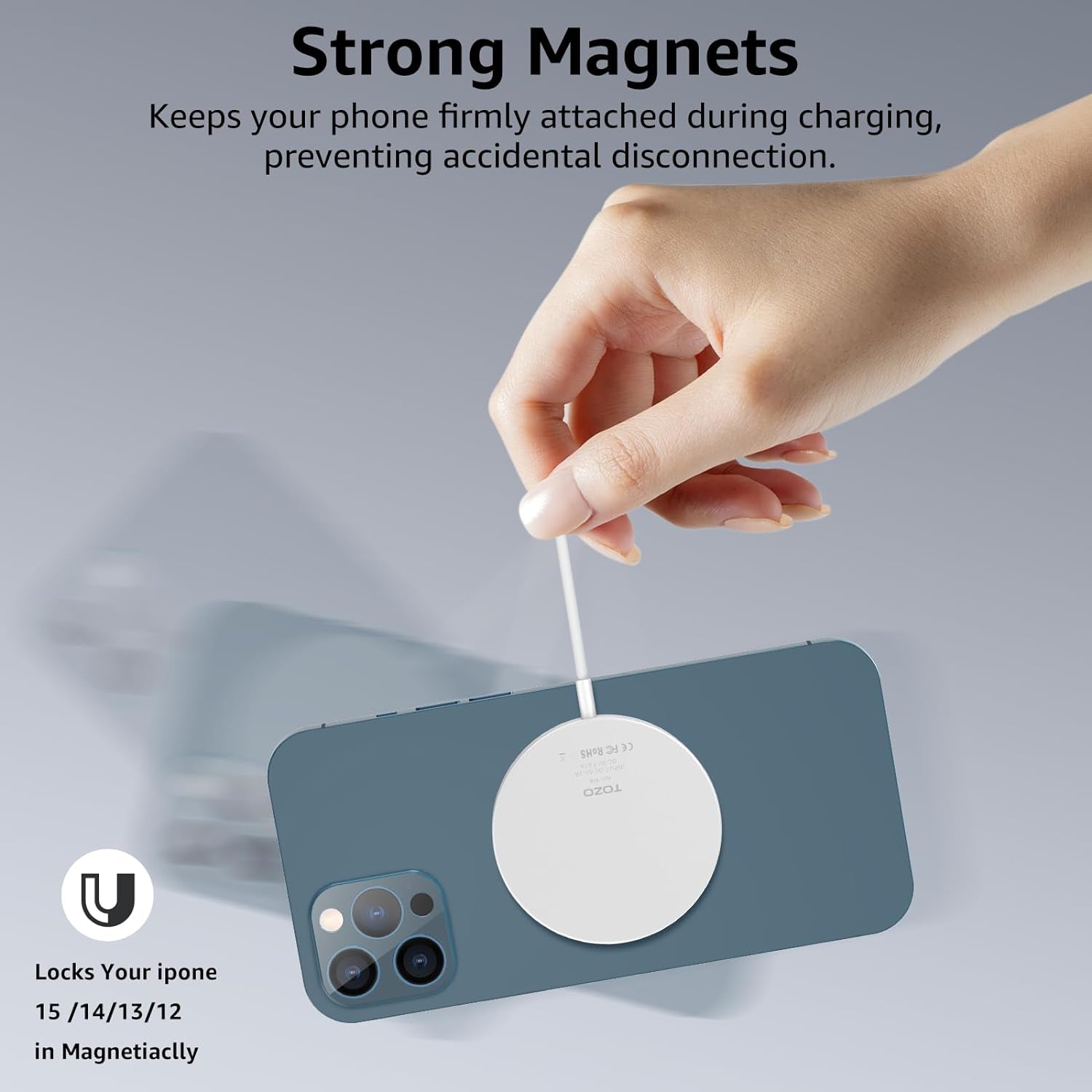 TOZO 2025 W6 Wireless Magnetic Charger - 15W Fast Charging iPhone 16 Samsung - PREMA TIME - Prema Time