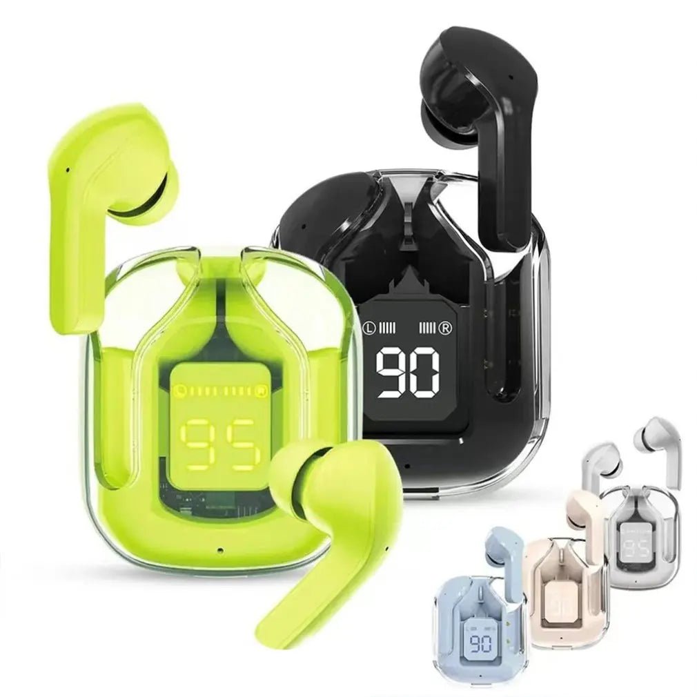 TWS Wireless Earphones Transparent Bluetooth ENC Sports Headphones LED Display Stereo Sound - PREMA TIME - Prema Time