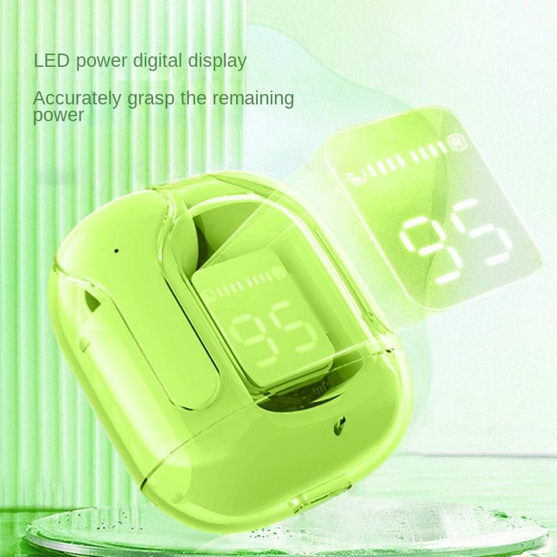 TWS Wireless Earphones Transparent Bluetooth ENC Sports Headphones LED Display Stereo Sound - PREMA TIME - Prema Time