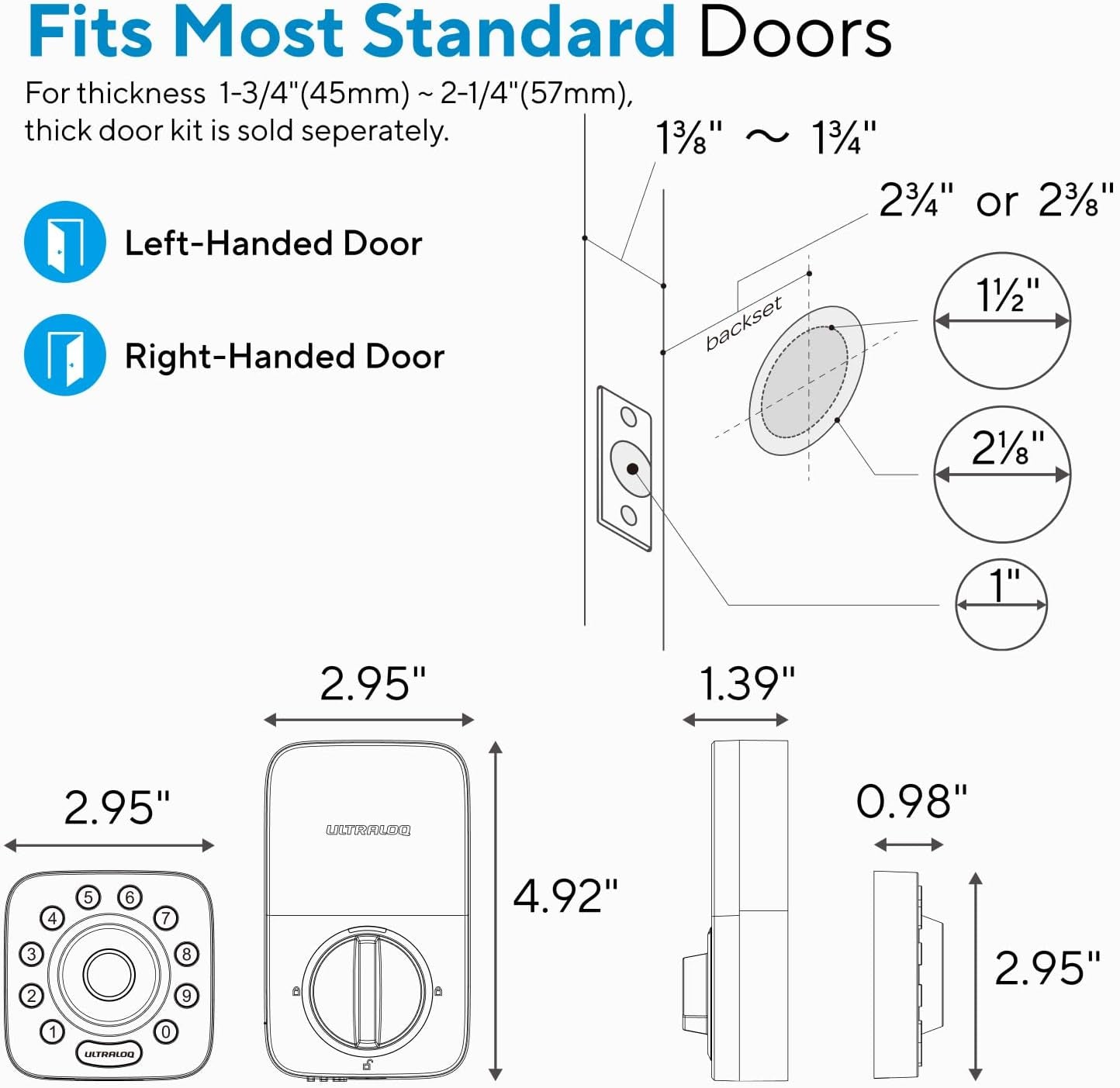 ULTRALOQ U-Bolt Pro Smart Lock with WiFi Bridge - Keyless Entry & Remote Control - Prema Time