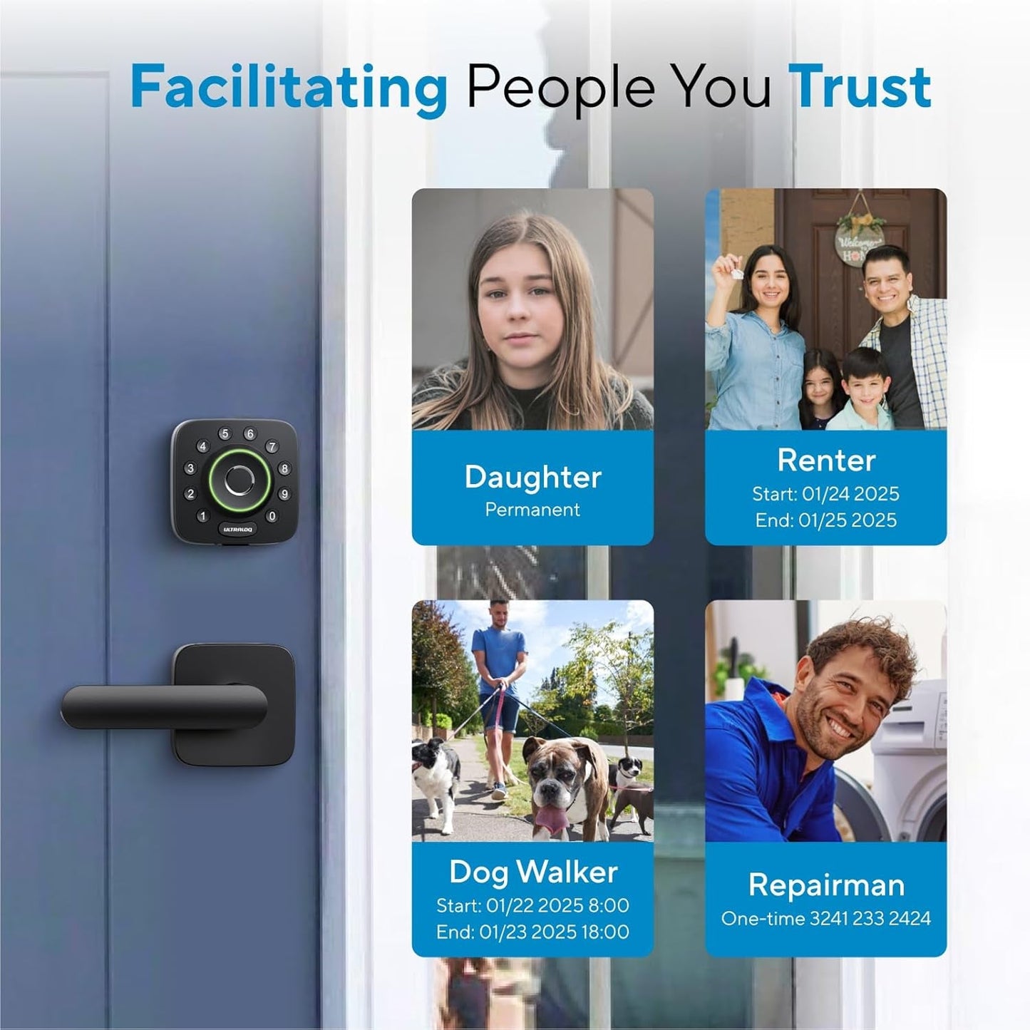 ULTRALOQ U-Bolt Pro Smart Lock with WiFi Bridge - Keyless Entry & Remote Control - Prema Time