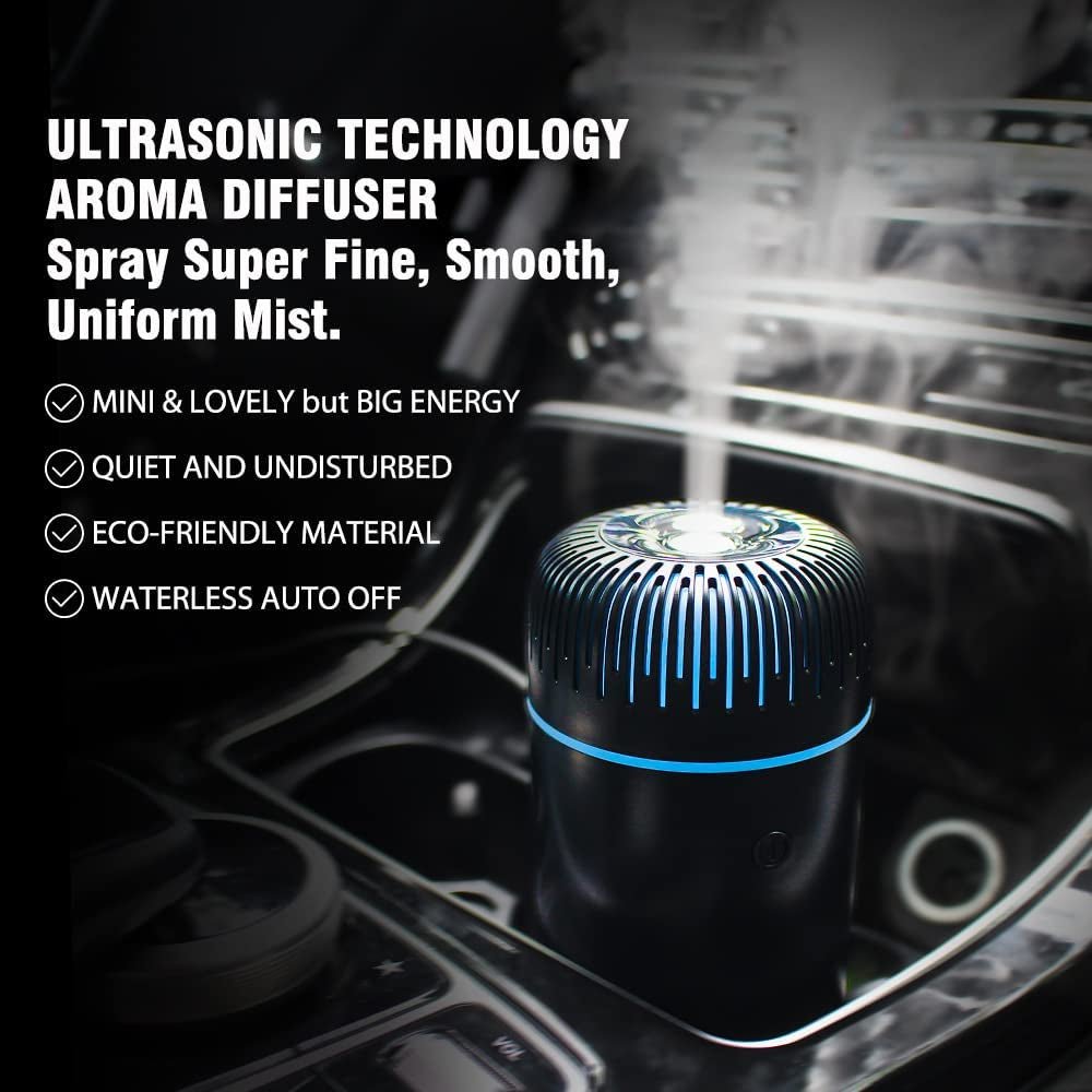Unee Car Diffuser 100ML USB Mini Aromatherapy Humidifier Essential Oil Black - PREMA TIME - Prema Time