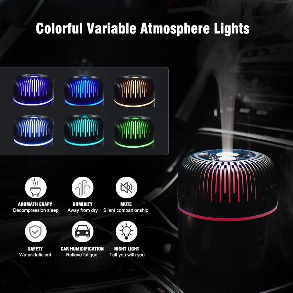 Unee Car Diffuser 100ML USB Mini Aromatherapy Humidifier Essential Oil Black - PREMA TIME - Prema Time
