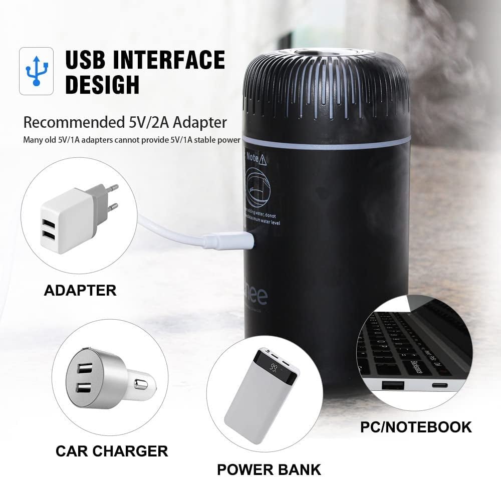 Unee Car Diffuser 100ML USB Mini Aromatherapy Humidifier Essential Oil Black - PREMA TIME - Prema Time