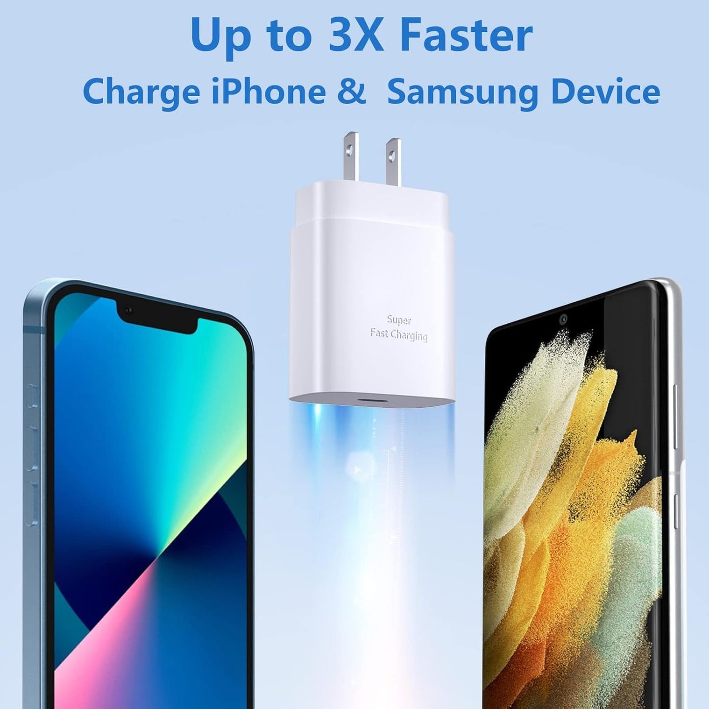 3-Pack USB-C Charger - 25W Fast Charge iPhone Samsung - PREMA - Prema Time